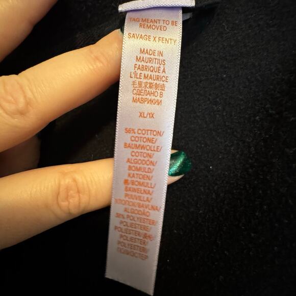 Savage‎ X Fenty Forever Savage Short Hooded Robe XL/1X Rihanna Black Lime Green - Picture 11 of 16